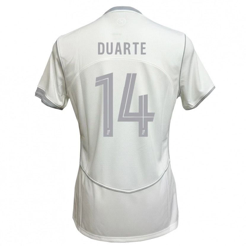 Danxen Mujer Camiseta Luis Duarte #14 Blanco Gris 2ª Equipación 2026/27 La Camisa México