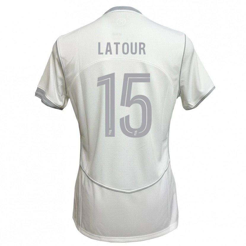 Danxen Mujer Camiseta Léo Latour #15 Blanco Gris 2ª Equipación 2026/27 La Camisa México
