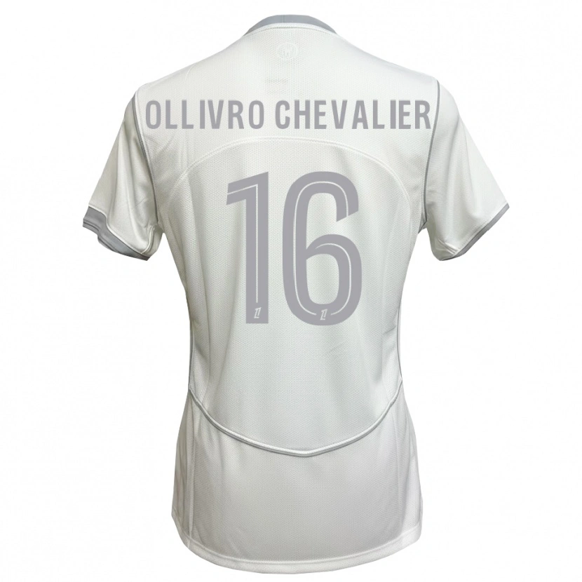 Danxen Mujer Camiseta Sacha Ollivro Chevalier #16 Blanco Gris 2ª Equipación 2026/27 La Camisa México