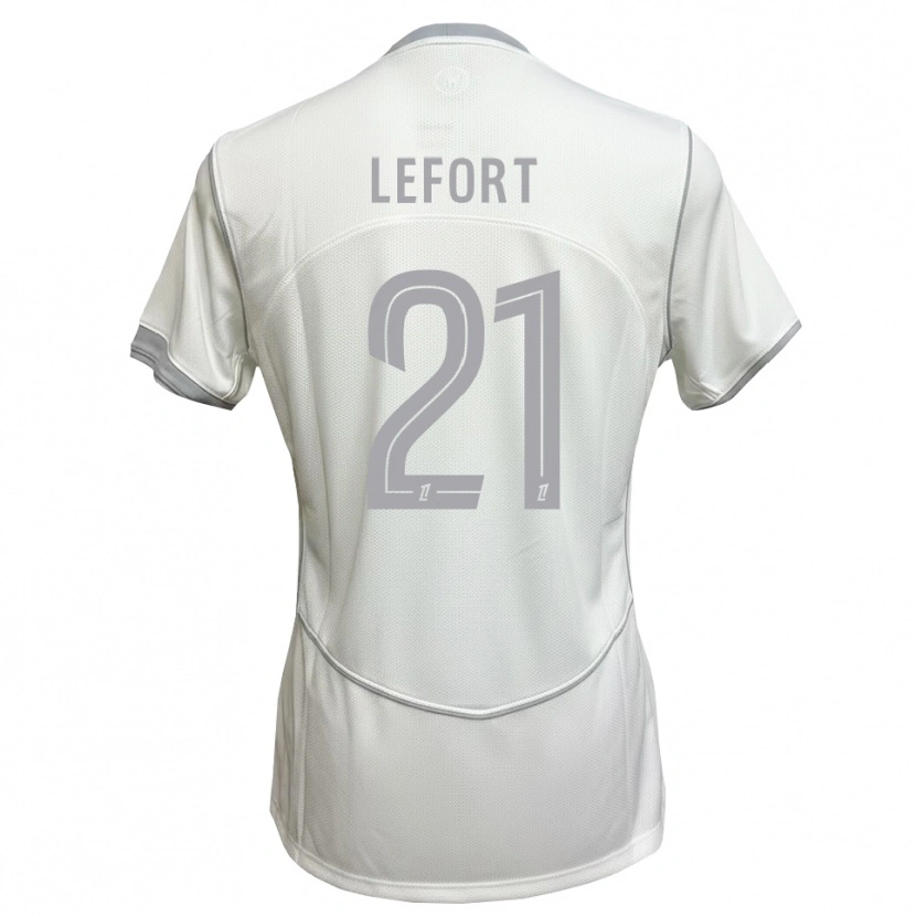 Danxen Mujer Camiseta Jordan Lefort #21 Blanco Gris 2ª Equipación 2026/27 La Camisa México