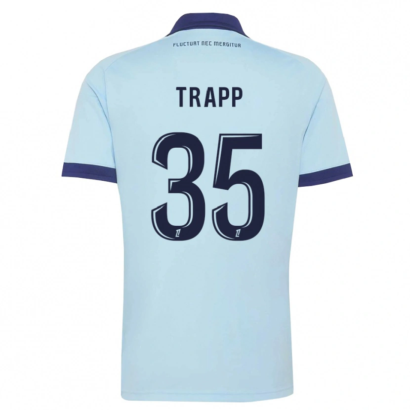 Danxen Mujer Camiseta Kevin Trapp #35 Azul Aciano Negro 2ª Equipación 2026/27 La Camisa México