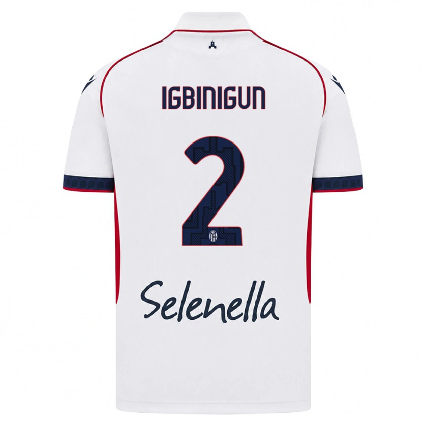 Danxen Mujer Camiseta James Igbinigun #2 Blanco Rojo Azul Real 2ª Equipación 2026/27 La Camisa México