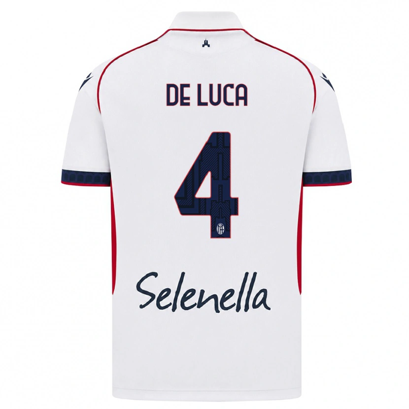 Danxen Mujer Camiseta Alessandro De Luca #4 Blanco Rojo Azul Real 2ª Equipación 2026/27 La Camisa México