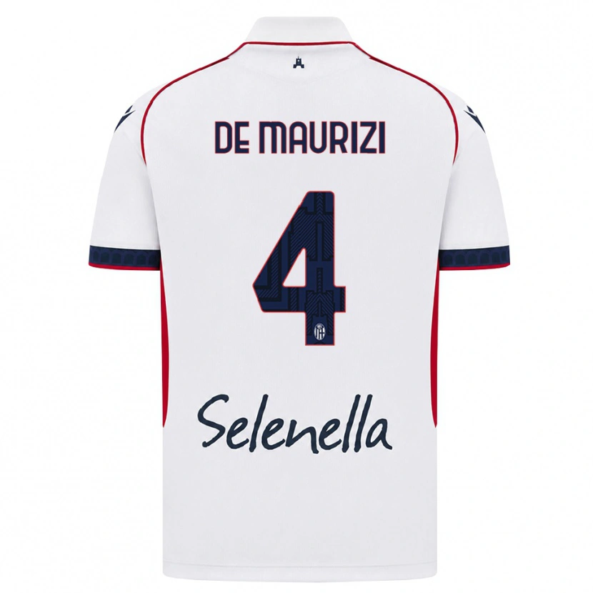 Danxen Mujer Camiseta Alessandro De Maurizi #4 Blanco Rojo Azul Real 2ª Equipación 2026/27 La Camisa México