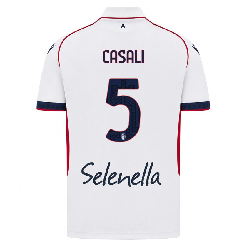 Danxen Mujer Camiseta Giacomo Casali #5 Blanco Rojo Azul Real 2ª Equipación 2026/27 La Camisa México