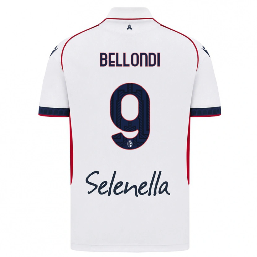 Danxen Mujer Camiseta Nicolò Bellondi #9 Blanco Rojo Azul Real 2ª Equipación 2026/27 La Camisa México
