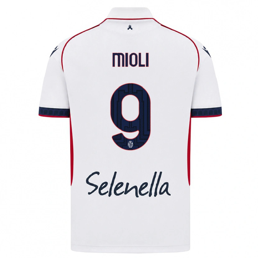 Danxen Mujer Camiseta Mattia Mioli #9 Blanco Rojo Azul Real 2ª Equipación 2026/27 La Camisa México