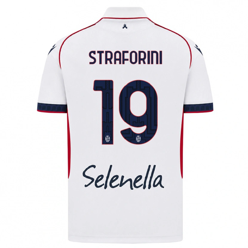 Danxen Mujer Camiseta Rino Straforini #19 Blanco Rojo Azul Real 2ª Equipación 2026/27 La Camisa México