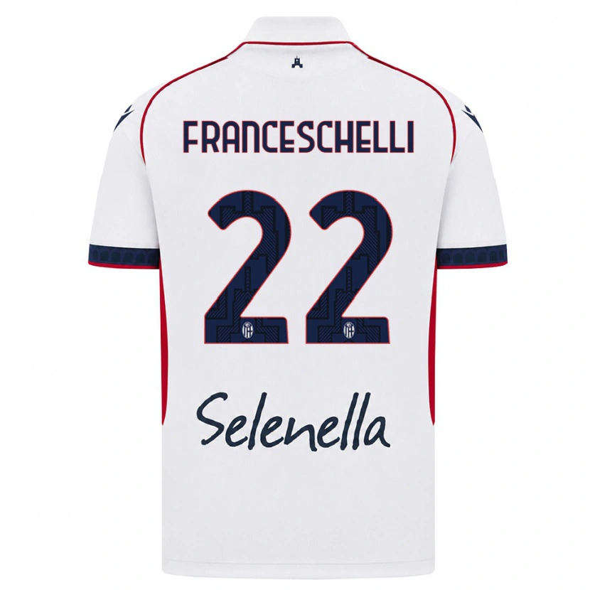 Danxen Mujer Camiseta Matteo Franceschelli #22 Blanco Rojo Azul Real 2ª Equipación 2026/27 La Camisa México