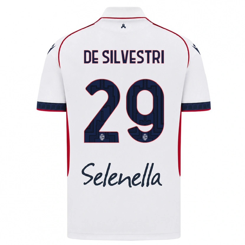 Danxen Mujer Camiseta Lorenzo De Silvestri #29 Blanco Rojo Azul Real 2ª Equipación 2026/27 La Camisa México