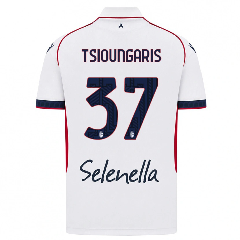 Danxen Mujer Camiseta Theodoros Tsioungaris #37 Blanco Rojo Azul Real 2ª Equipación 2026/27 La Camisa México