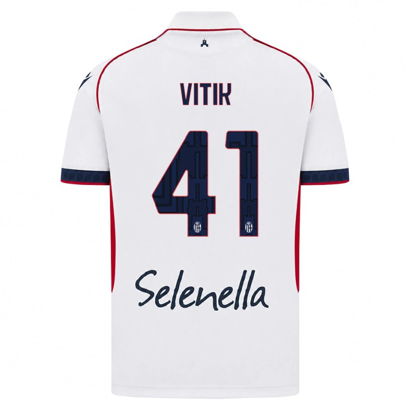 Danxen Mujer Camiseta Martin Vitík #41 Blanco Rojo Azul Real 2ª Equipación 2026/27 La Camisa México