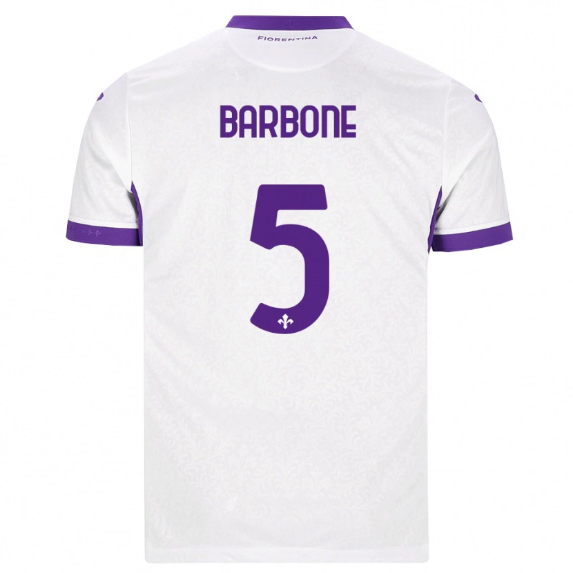 Danxen Mujer Camiseta Mattia Barbone #5 Blanco Morado 2ª Equipación 2026/27 La Camisa México
