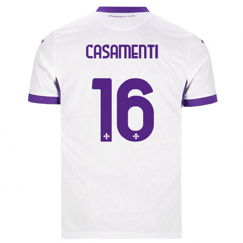 Danxen Mujer Camiseta Mattia Casamenti #16 Blanco Morado 2ª Equipación 2026/27 La Camisa México