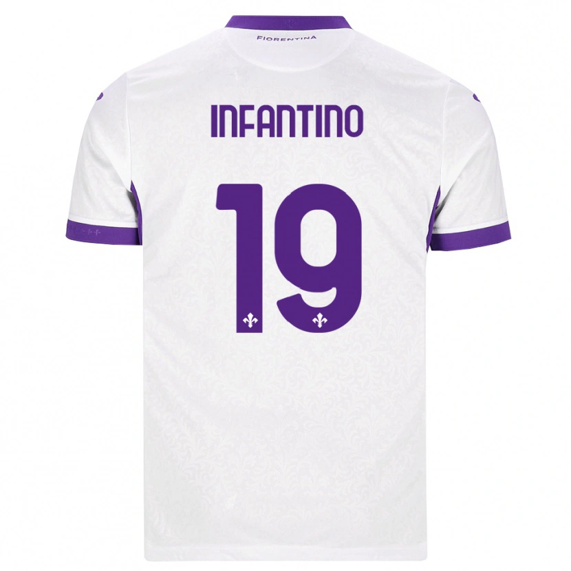 Danxen Mujer Camiseta Gino Infantino #19 Blanco Morado 2ª Equipación 2026/27 La Camisa México