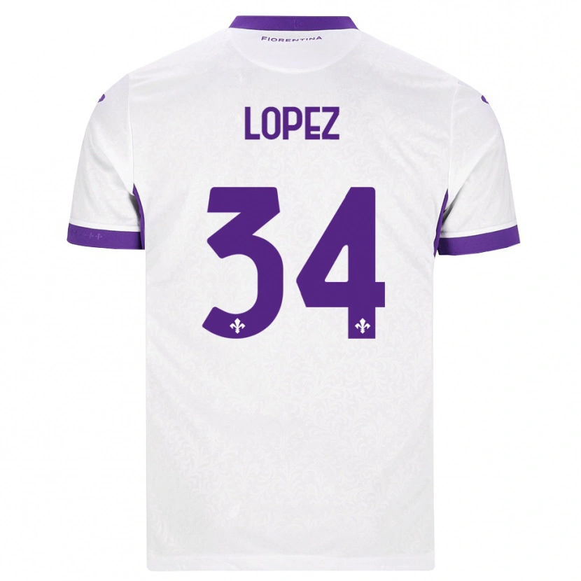Danxen Mujer Camiseta Lucas López #34 Blanco Morado 2ª Equipación 2026/27 La Camisa México
