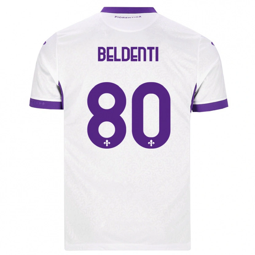 Danxen Mujer Camiseta Dennis Beldenti #80 Blanco Morado 2ª Equipación 2026/27 La Camisa México
