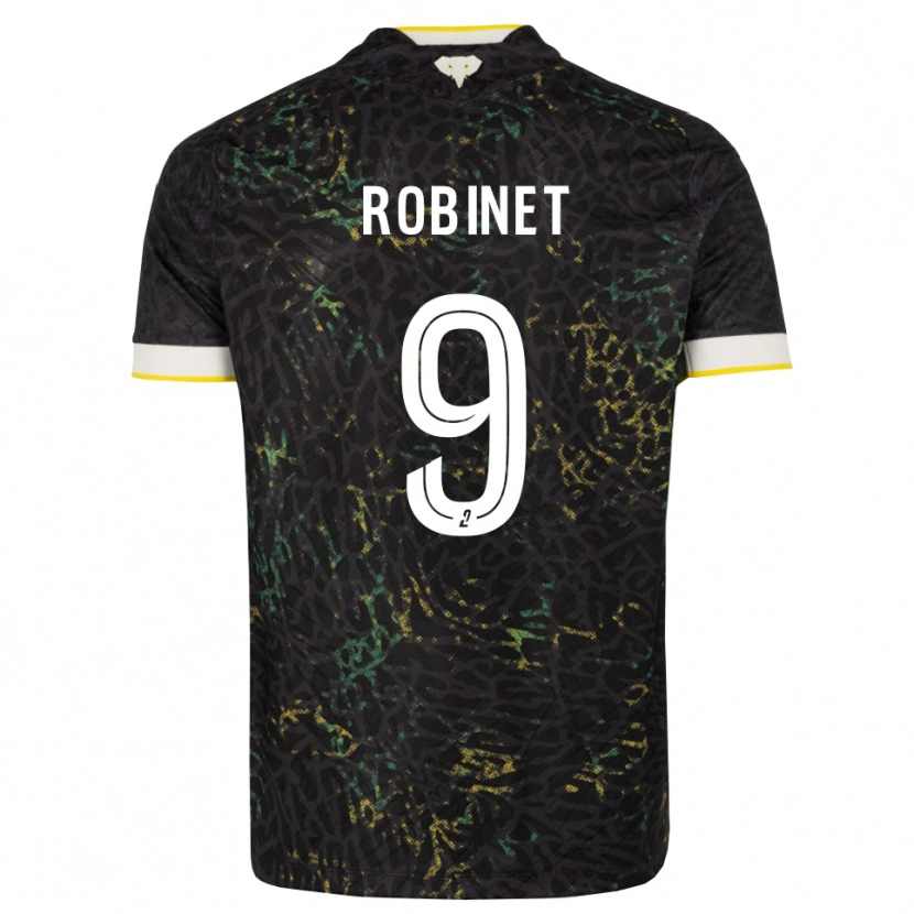 Danxen Mujer Camiseta Thomas Robinet #9 Negro Blanco Amarillo 2ª Equipación 2026/27 La Camisa México