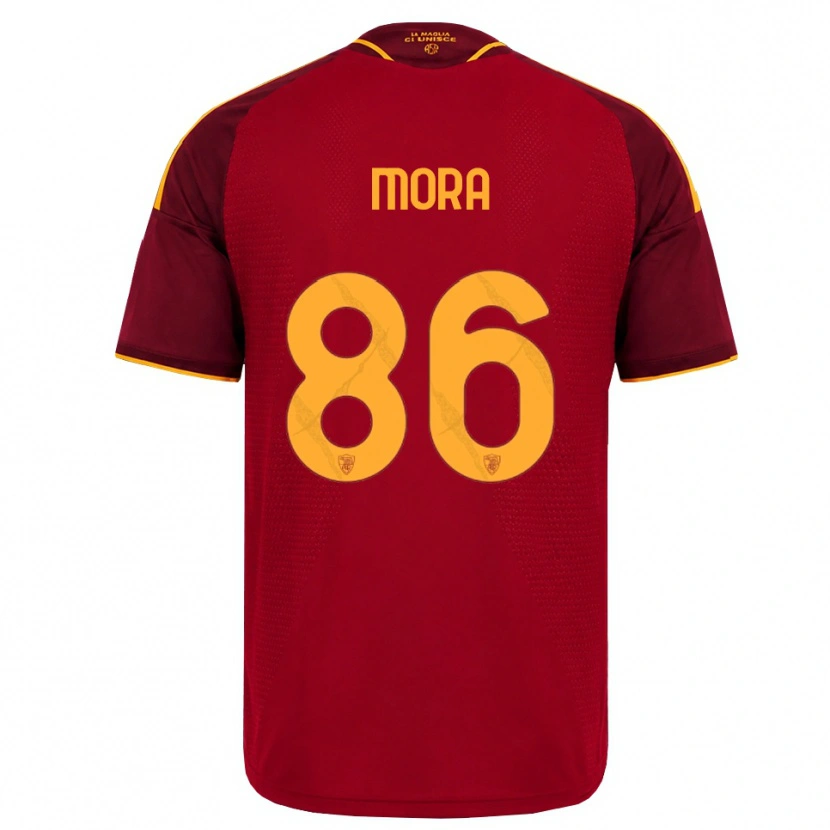 Danxen Niño Camiseta Rodrigo Mora #86 Rojo Dorado Amarillo 1ª Equipación 2026/27 La Camisa México