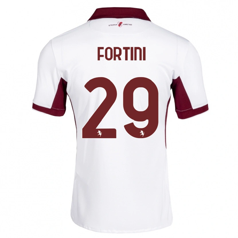 Danxen Niño Camiseta Niccolò Fortini #29 Burdeos Blanco Rojo 2ª Equipación 2026/27 La Camisa México