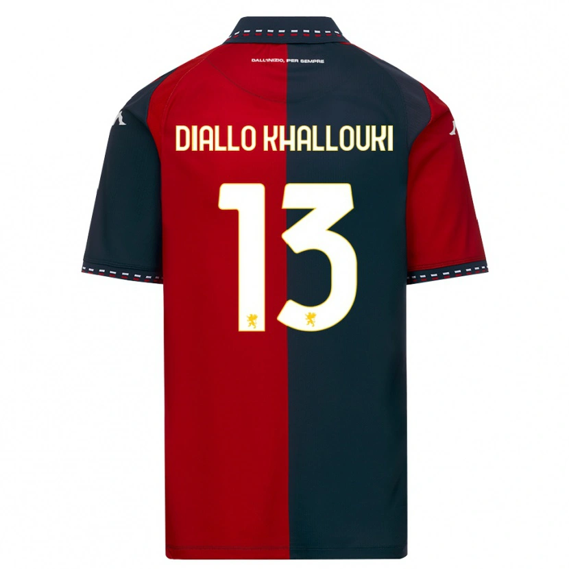 Danxen Niño Camiseta Siaka Diallo Khallouki #13 Rojo Negro Blanco 1ª Equipación 2026/27 La Camisa México