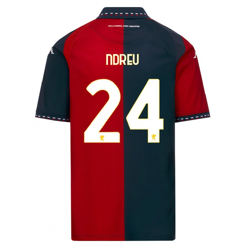 Danxen Niño Camiseta Rikardo Ndreu #24 Rojo Negro Blanco 1ª Equipación 2026/27 La Camisa México