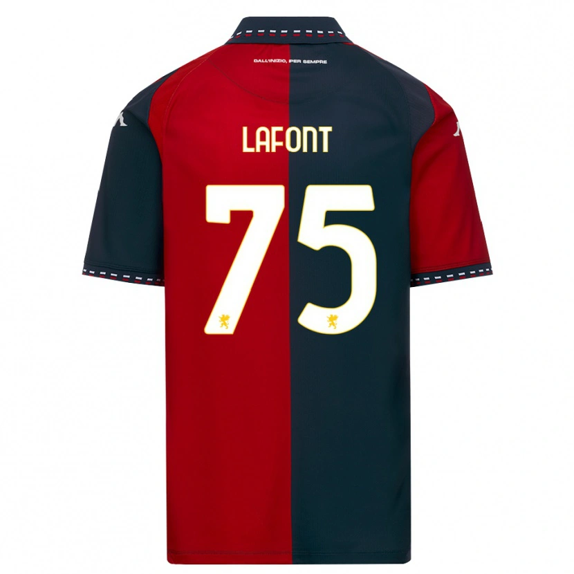 Danxen Niño Camiseta Gaël Lafont #75 Rojo Negro Blanco 1ª Equipación 2026/27 La Camisa México