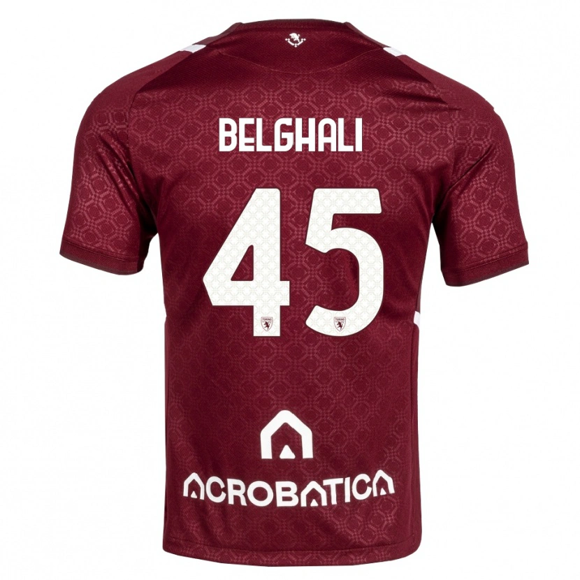 Danxen Niño Camiseta Rafik Belghali #45 Burdeos Blanco 1ª Equipación 2026/27 La Camisa México