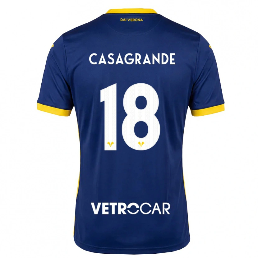 Danxen Niño Camiseta Davide Casagrande #18 Azul Real Amarillo Blanco 1ª Equipación 2026/27 La Camisa México