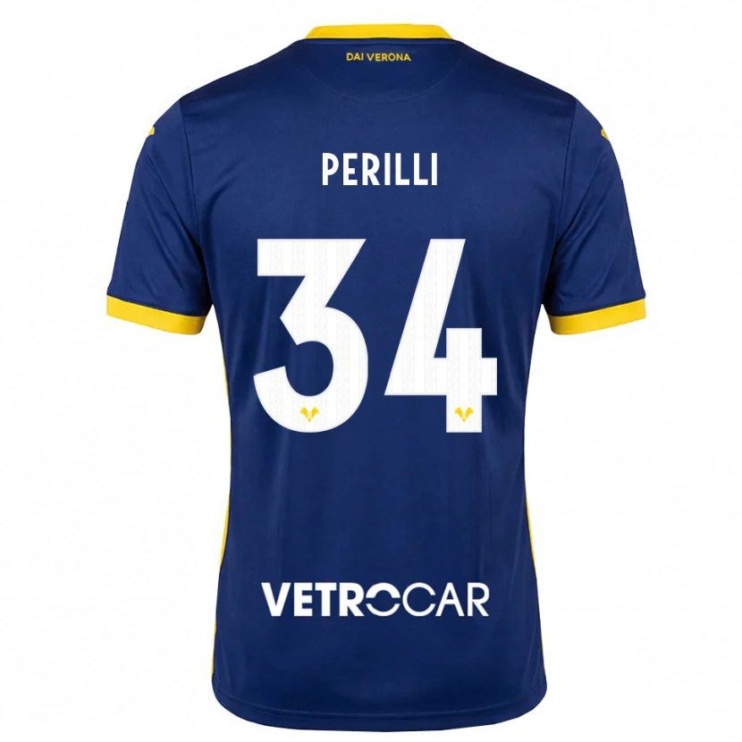 Danxen Niño Camiseta Simone Perilli #34 Azul Real Amarillo Blanco 1ª Equipación 2026/27 La Camisa México