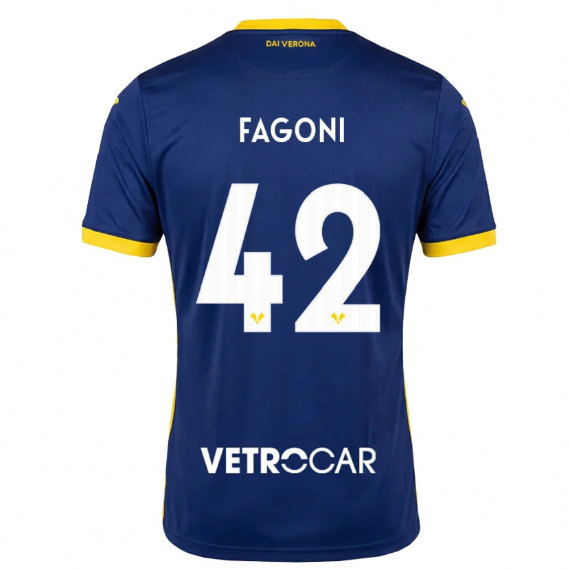 Danxen Niño Camiseta Marco Fagoni #42 Azul Real Amarillo Blanco 1ª Equipación 2026/27 La Camisa México