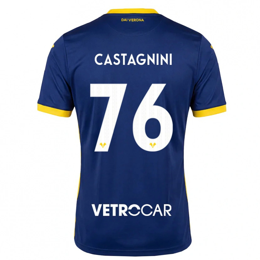 Danxen Niño Camiseta Mirko Castagnini #76 Azul Real Amarillo Blanco 1ª Equipación 2026/27 La Camisa México