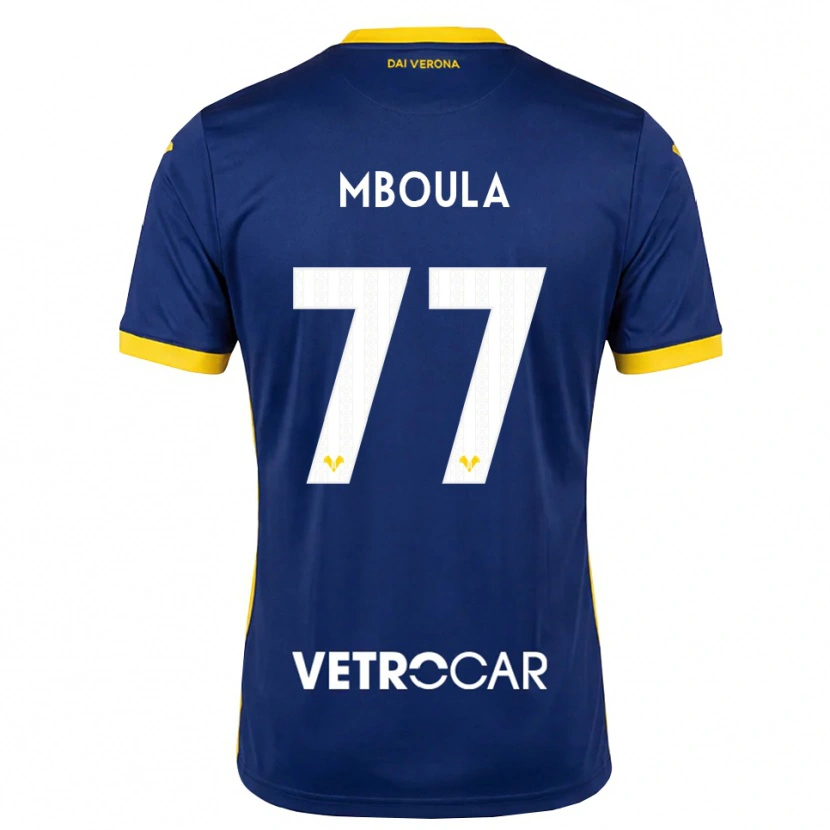 Danxen Niño Camiseta Jordi Mboula #77 Azul Real Amarillo Blanco 1ª Equipación 2026/27 La Camisa México