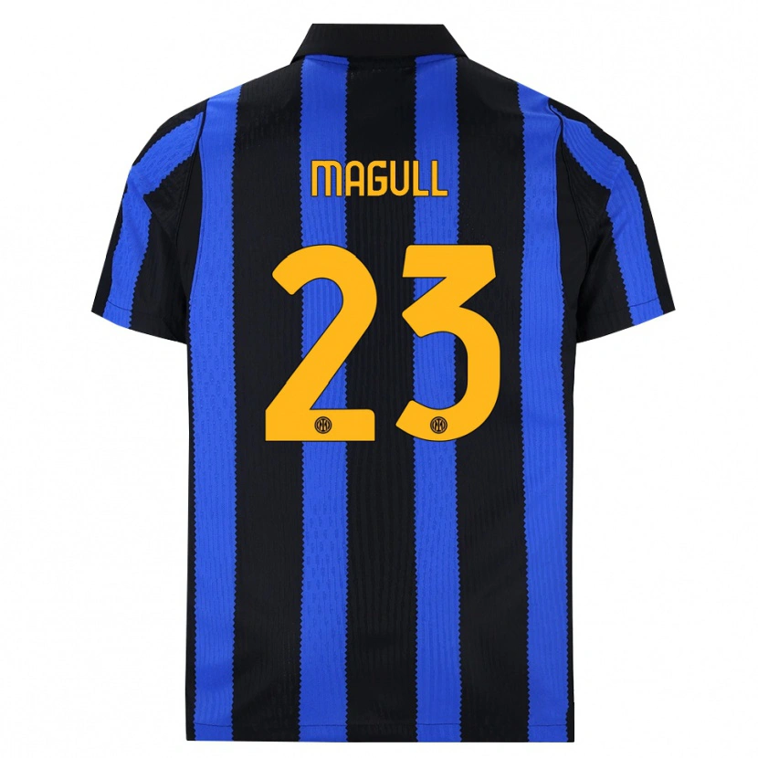 Danxen Niño Camiseta Lina Magull #23 Negro Azul Amarillo 1ª Equipación 2026/27 La Camisa México