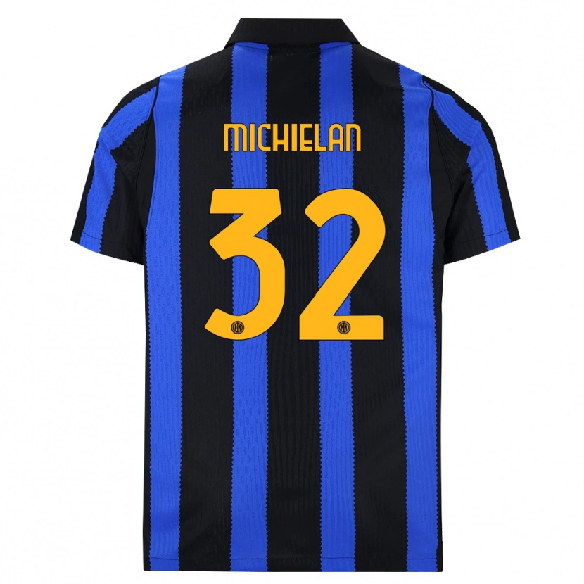Danxen Niño Camiseta Mattia Michielan #32 Negro Azul Amarillo 1ª Equipación 2026/27 La Camisa México