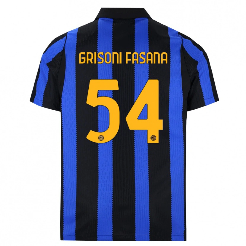 Danxen Niño Camiseta Marco Grisoni Fasana #54 Negro Azul Amarillo 1ª Equipación 2026/27 La Camisa México