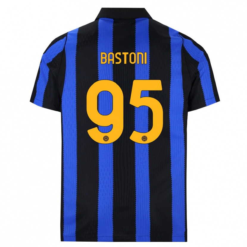 Danxen Niño Camiseta Alessandro Bastoni #95 Negro Azul Amarillo 1ª Equipación 2026/27 La Camisa México