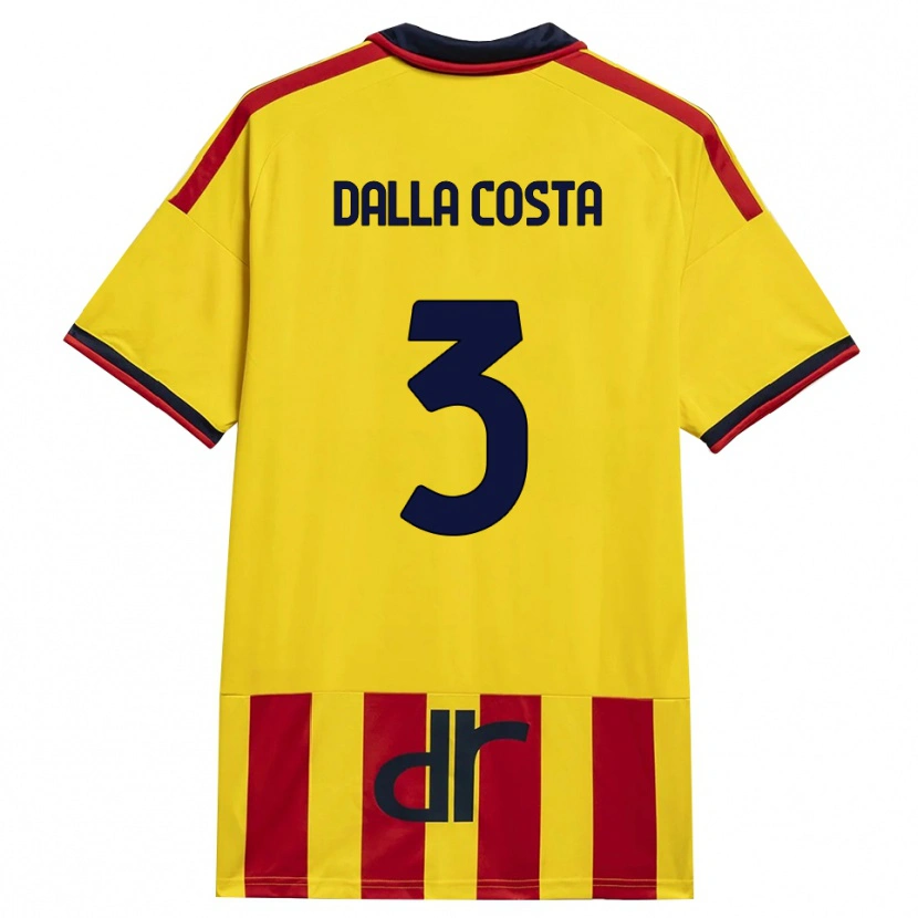 Danxen Niño Camiseta Luca Dalla Costa #3 Amarillo Rojo 1ª Equipación 2026/27 La Camisa México