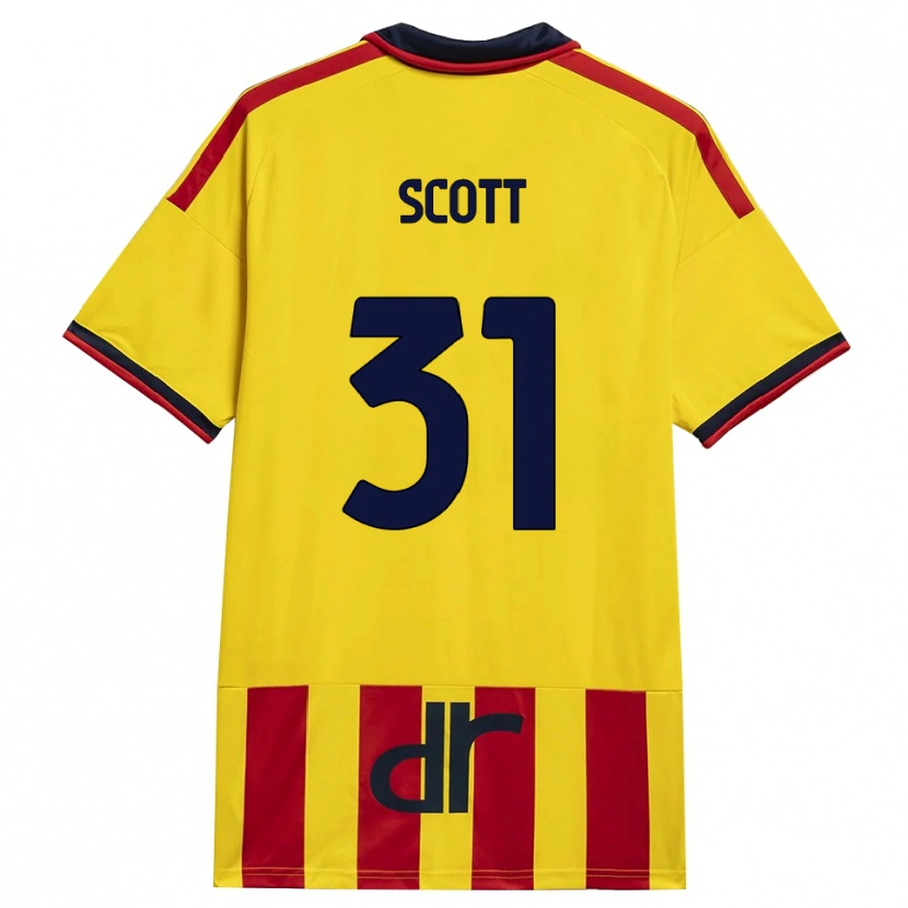 Danxen Niño Camiseta Elijah Scott #31 Amarillo Rojo 1ª Equipación 2026/27 La Camisa México
