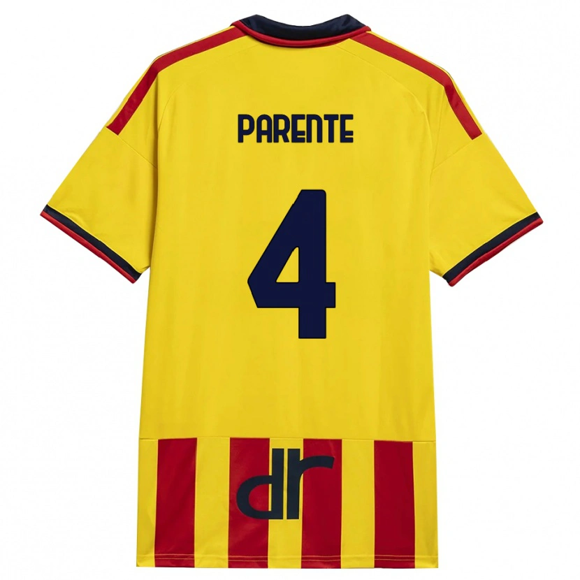 Danxen Niño Camiseta Francesco Parente #4 Amarillo Rojo 1ª Equipación 2026/27 La Camisa México