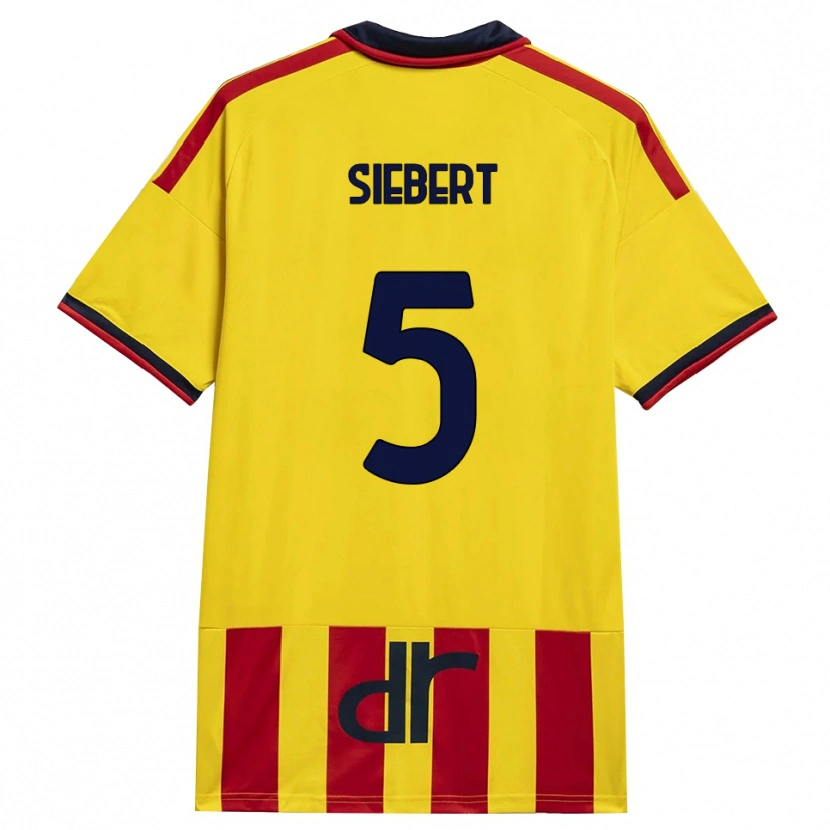 Danxen Niño Camiseta Jamil Siebert #5 Amarillo Rojo 1ª Equipación 2026/27 La Camisa México