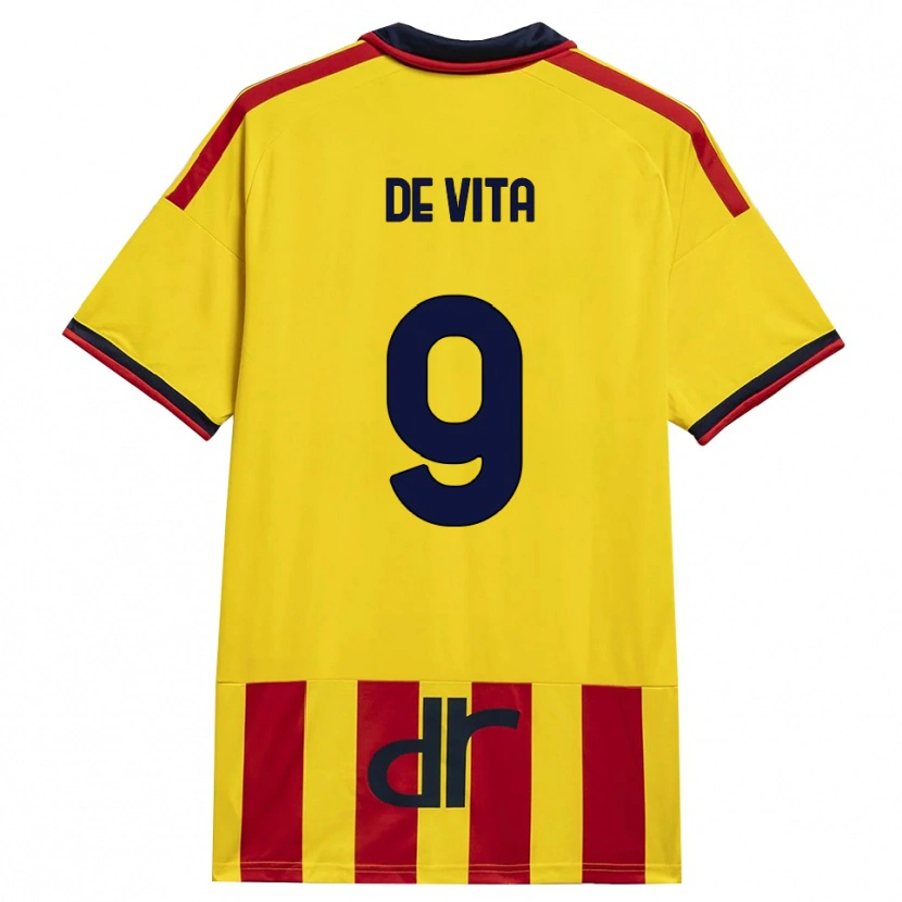 Danxen Niño Camiseta Mattia De Vita #9 Amarillo Rojo 1ª Equipación 2026/27 La Camisa México