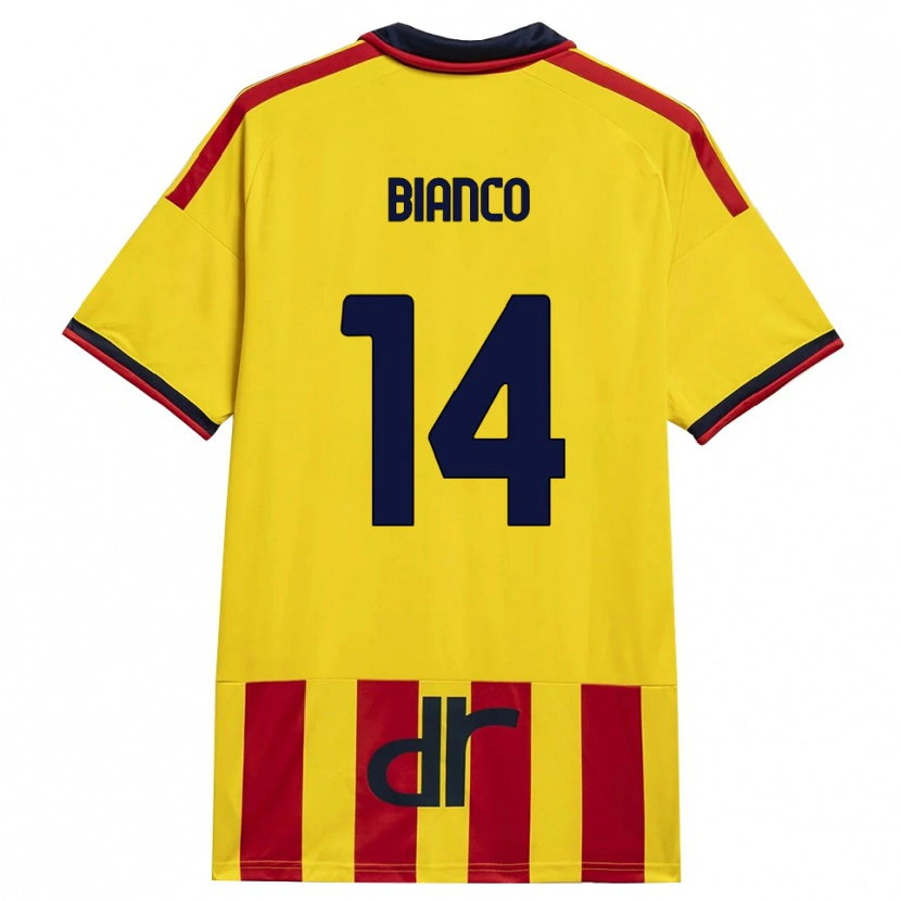 Danxen Niño Camiseta Gioele Bianco #14 Amarillo Rojo 1ª Equipación 2026/27 La Camisa México