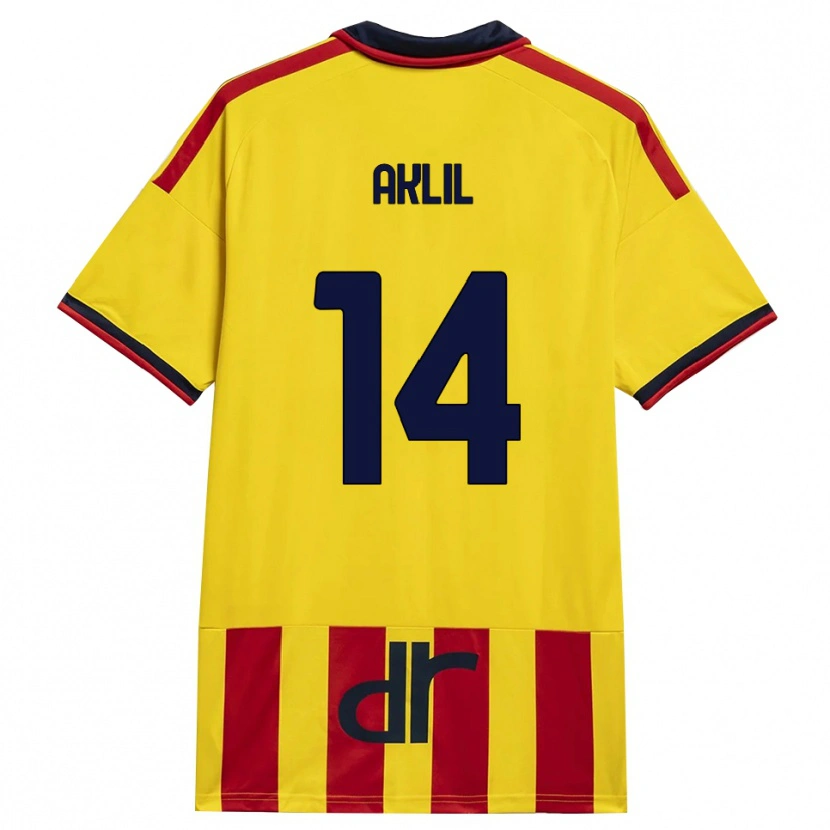Danxen Niño Camiseta Lino Aklil #14 Amarillo Rojo 1ª Equipación 2026/27 La Camisa México