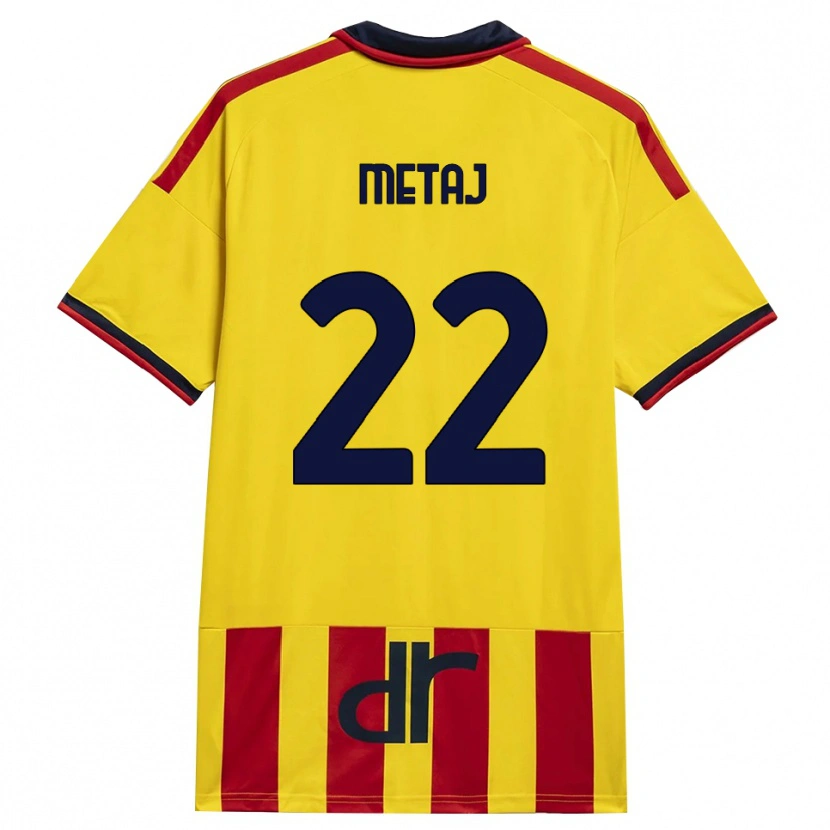 Danxen Niño Camiseta Dejvi Metaj #22 Amarillo Rojo 1ª Equipación 2026/27 La Camisa México