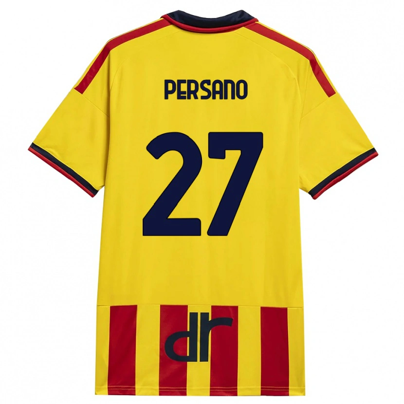 Danxen Niño Camiseta Emanuele Persano #27 Amarillo Rojo 1ª Equipación 2026/27 La Camisa México