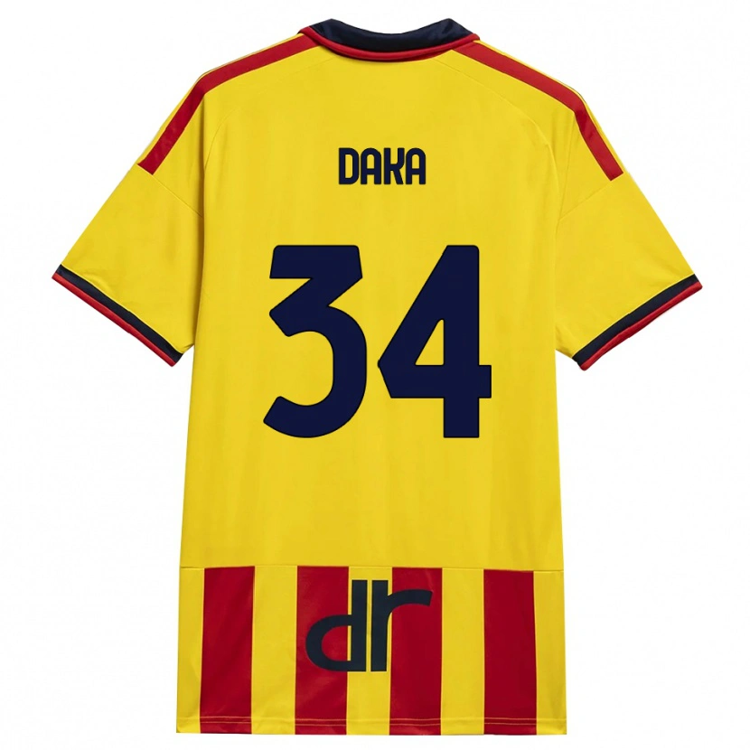 Danxen Niño Camiseta Dario Daka #34 Amarillo Rojo 1ª Equipación 2026/27 La Camisa México