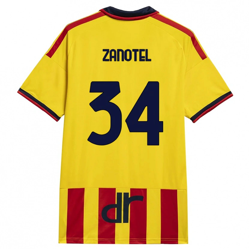 Danxen Niño Camiseta Giovanni Zanotel #34 Amarillo Rojo 1ª Equipación 2026/27 La Camisa México