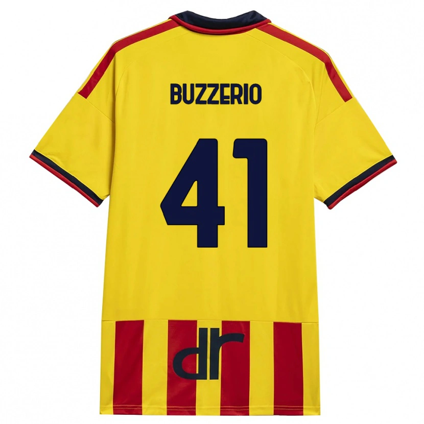 Danxen Niño Camiseta Mattia Buzzerio #41 Amarillo Rojo 1ª Equipación 2026/27 La Camisa México