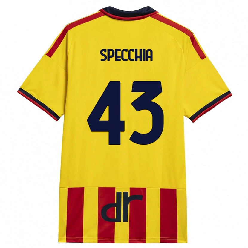 Danxen Niño Camiseta Marco Specchia #43 Amarillo Rojo 1ª Equipación 2026/27 La Camisa México